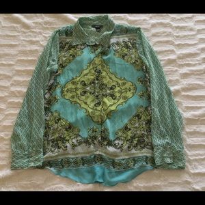 BCX Multi colors long sleeve Blouse size M